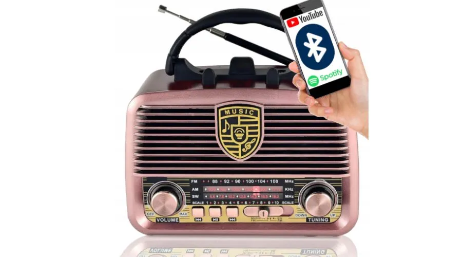 Retro przenośne radio kuchenne Bluetooth USB