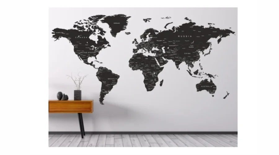 Naklejki ścienne Mapa Świata Nazwy 150CM