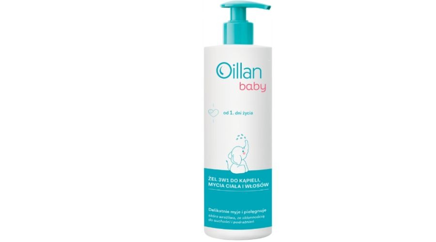 Oillan Baby żel 3w1 do kąpieli ciała i włosów 400ml