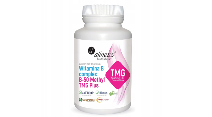 Suplement diety Aliness Witamina B Complex B-50 Methyl TMG 100 kapsułek