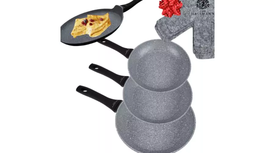 Zestaw 4 patelni granitowych Greblon