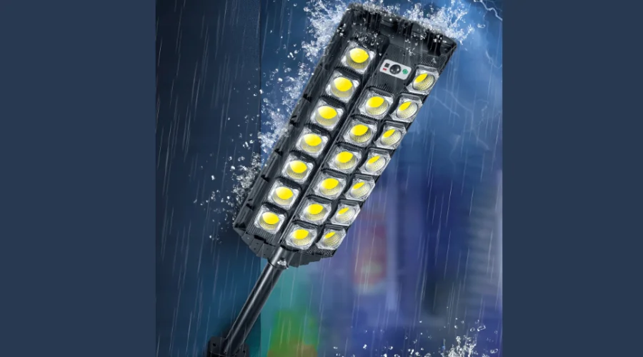 Lampa Solarna 2000W z czujnikiem ruchu i zmierzchu Latarnia ogrodowa + pilot